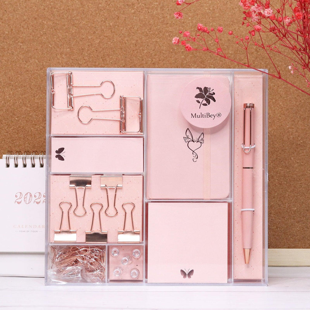 Rose Gold Stationery Set Gift Box Student Office Stationery - Amazitshop