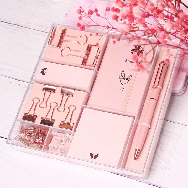 Rose Gold Stationery Set Gift Box Student Office Stationery - Amazitshop