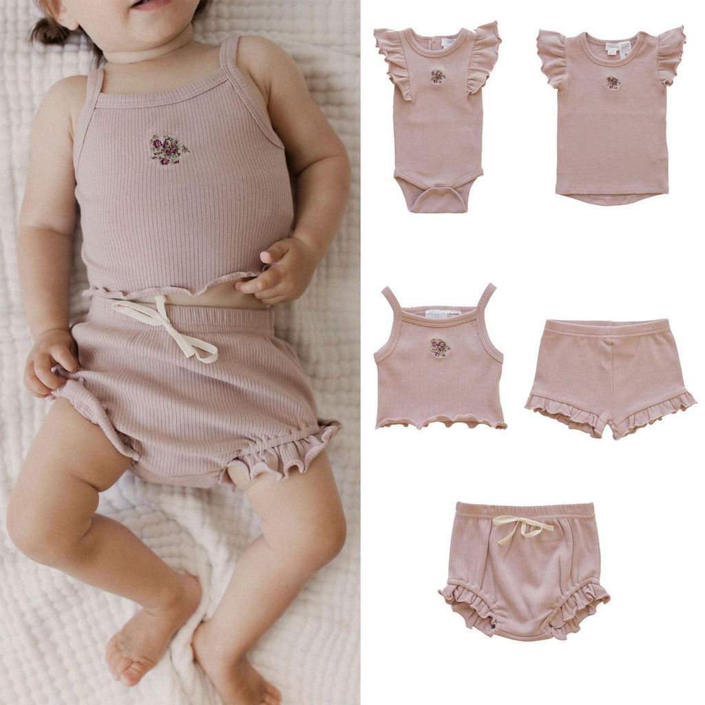 Rose Grey Embroidered Knitting Baby Kids Clothing - Amazitshop