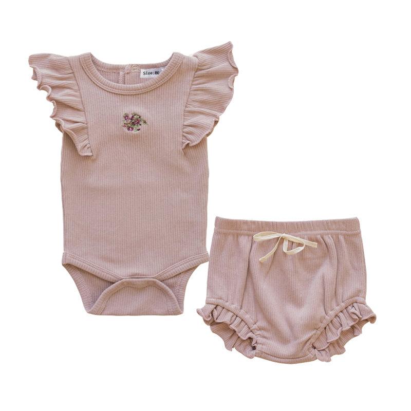 Rose Grey Embroidered Knitting Baby Kids Clothing - Amazitshop