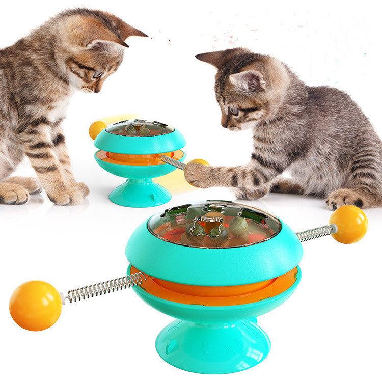 Rotatable Cat Toys Supplies With Catnip Interactive Training Toys For Cats Kitten Cat Accessories Pet Products - Amazitshop