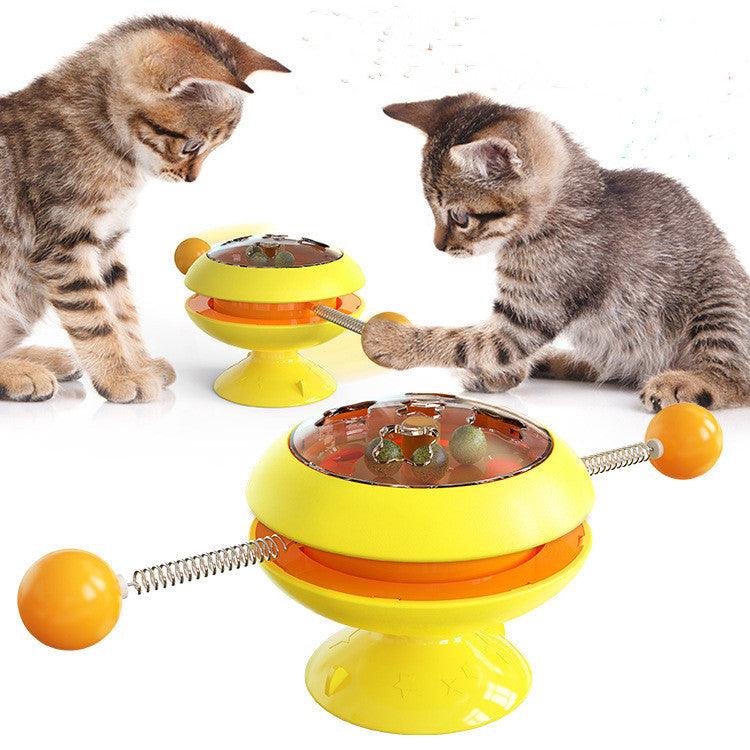 Rotatable Cat Toys Supplies With Catnip Interactive Training Toys For Cats Kitten Cat Accessories Pet Products - Amazitshop