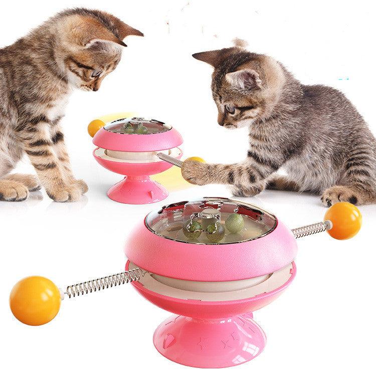 Rotatable Cat Toys Supplies With Catnip Interactive Training Toys For Cats Kitten Cat Accessories Pet Products - Amazitshop