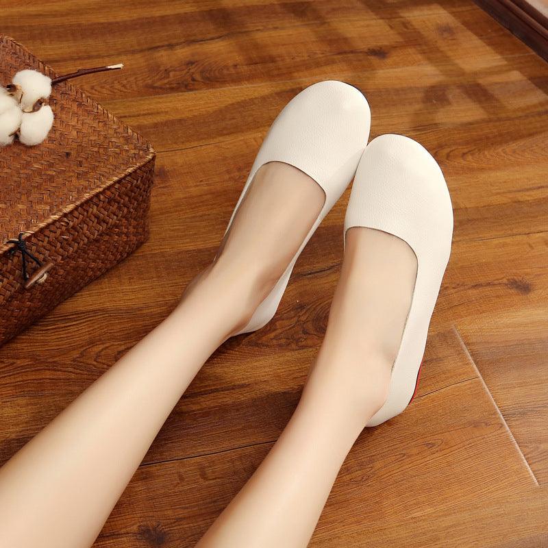 Round Toe Pumps Handmade Flats - Amazitshop
