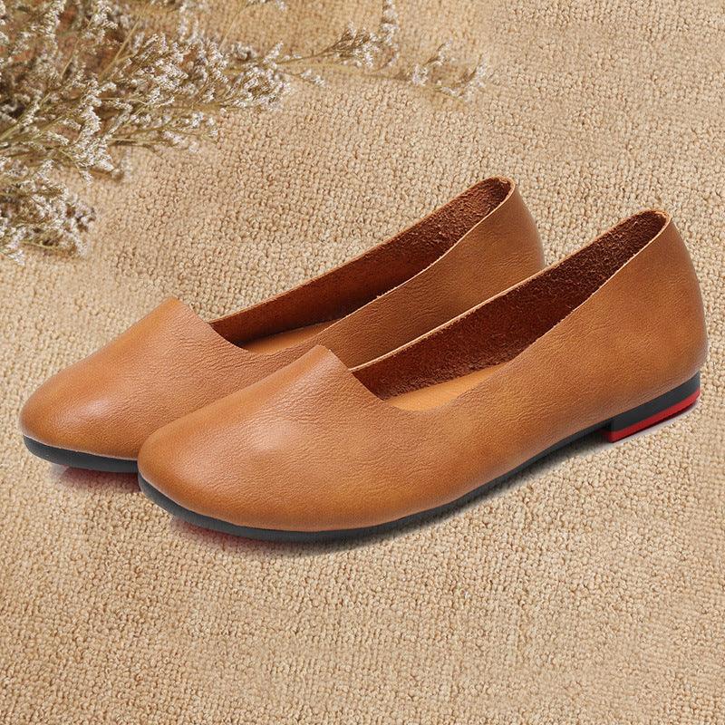 Round Toe Pumps Handmade Flats - Amazitshop