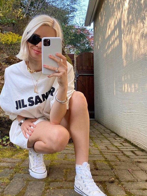 Rowling Letter Printing Cozy Tees Women Summer Short Sleeve - Amazitshop