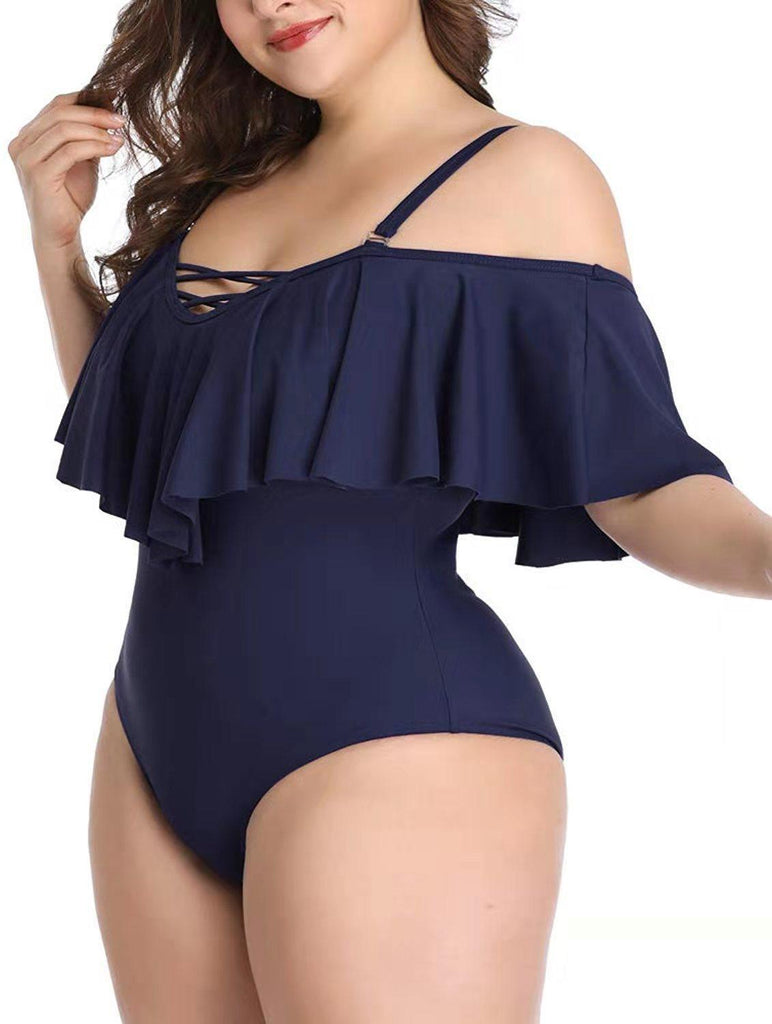 Ruffled plus size slimming bikini - Amazitshop