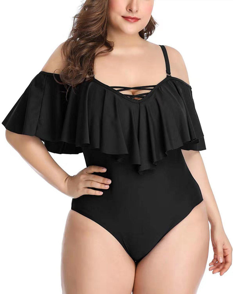 Ruffled plus size slimming bikini - Amazitshop