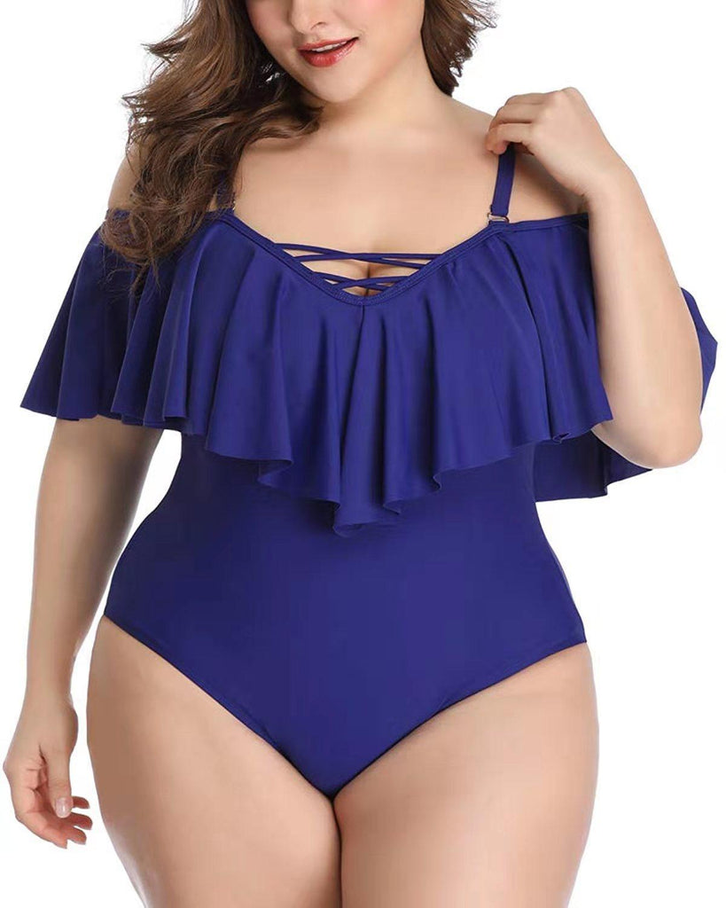 Ruffled plus size slimming bikini - Amazitshop