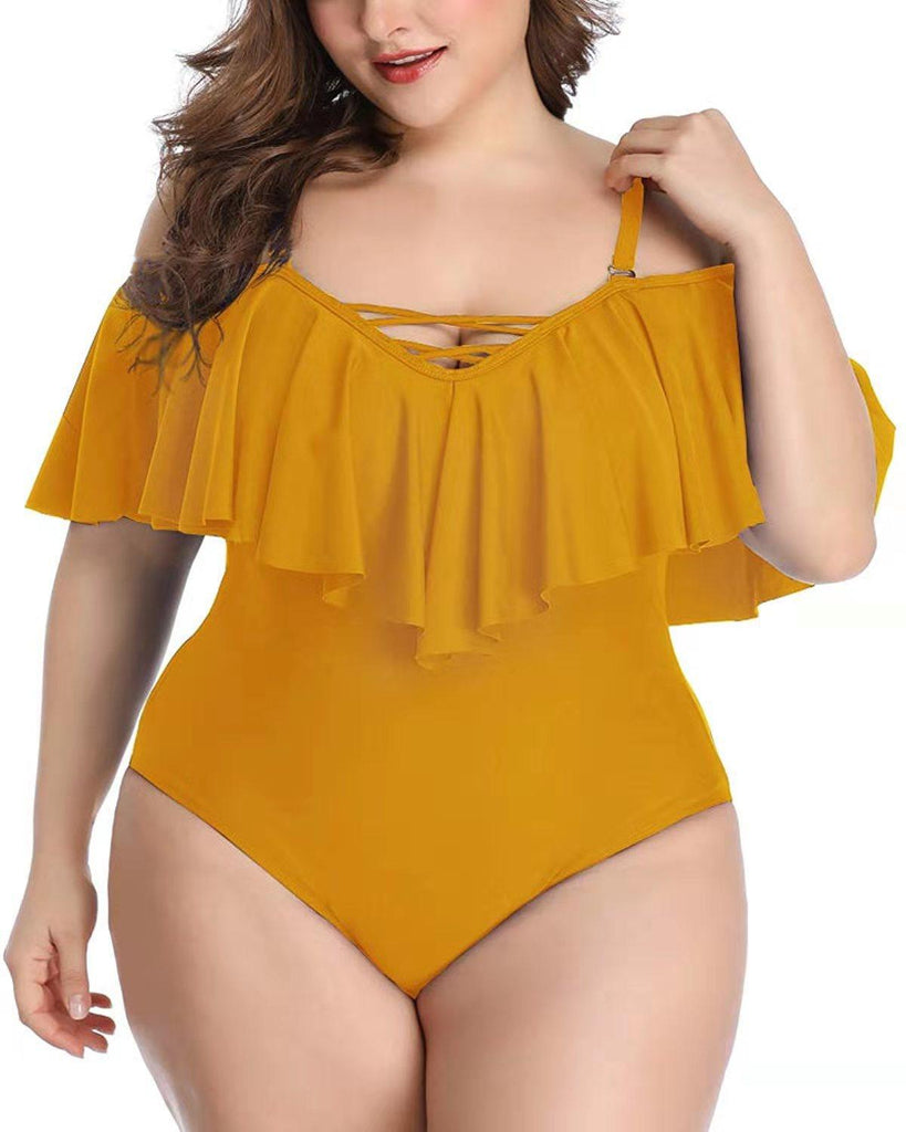 Ruffled plus size slimming bikini - Amazitshop