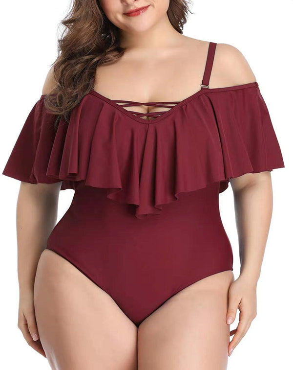 Ruffled plus size slimming bikini - Amazitshop