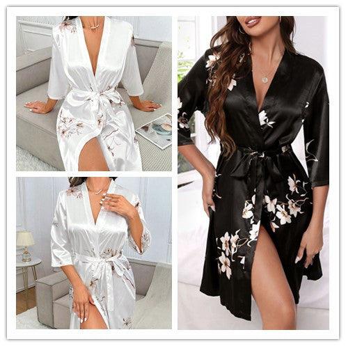 Satin Nightgown Women's Pajamas Summer - Amazitshop