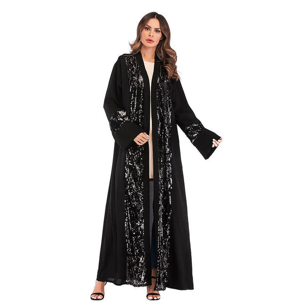 Sequin Patchwork Cardigan Robe For Women - Amazitshop