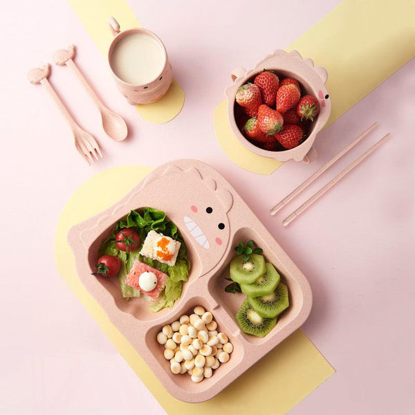 Set Baby Cartoon Dinosaur Tableware Childrens Dinnerware Set - Amazitshop