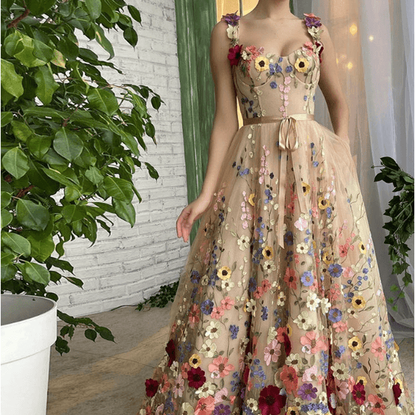 Sevintage Exquisite 3D Flowers Prom Dresses Sweetheart - Amazitshop