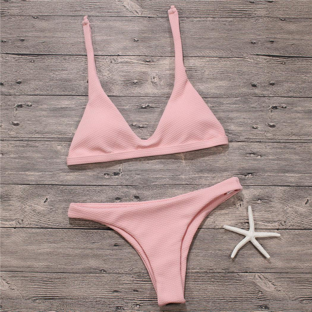 Sexy Bikinis Women Swimsuit Solid Bathing Swim Suit Bikini Set Swimwear Biquini Beachwear - Amazitshop