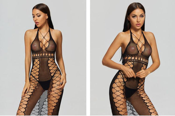 Sexy Lingerie Erotic Hot Women Bodystocking Bodysuits Crotch Tights Transparent Body Stockings Sex Clothes Mesh Underwear - Amazitshop