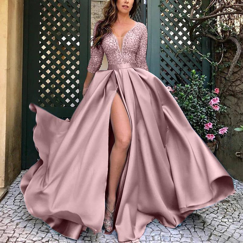 Sexy Long Dress With Hot Stamping - Amazitshop