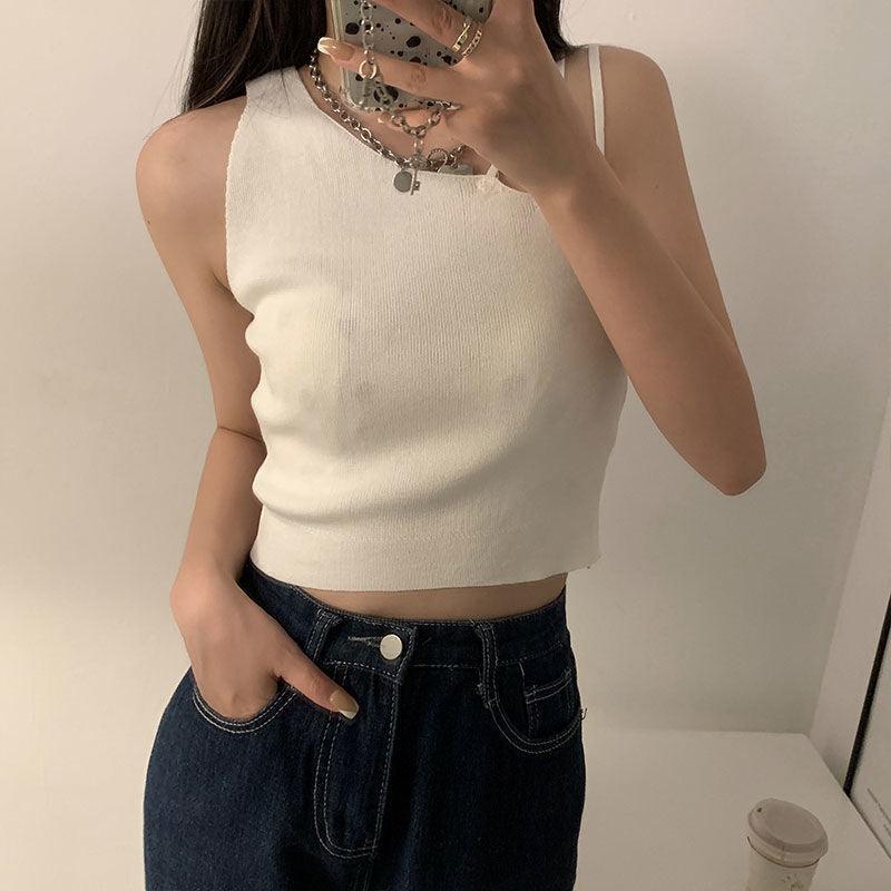 Sexy slanted shoulders crop tops - Amazitshop
