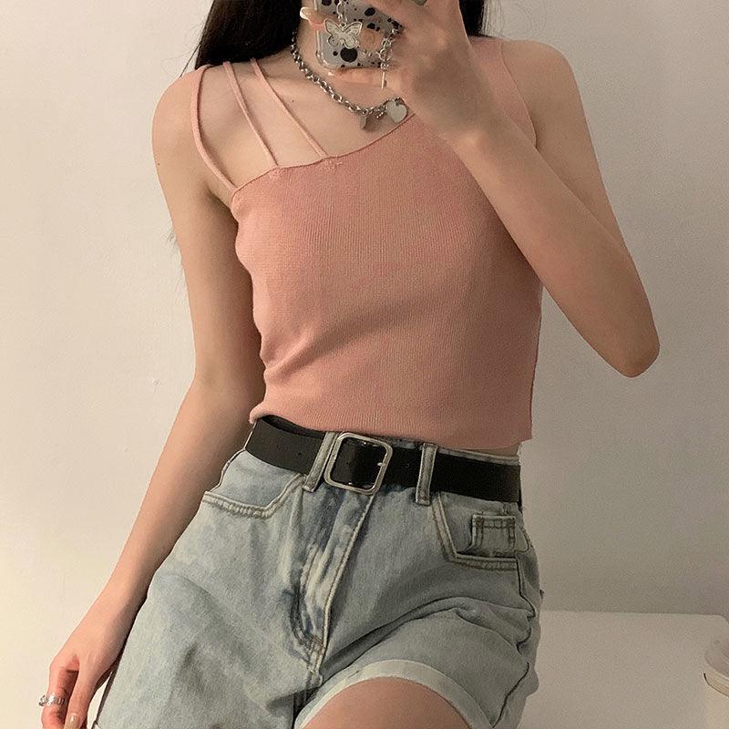 Sexy slanted shoulders crop tops - Amazitshop