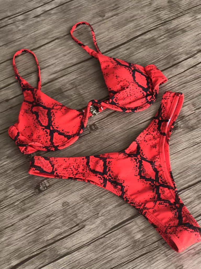 Sexy snakeskin print bikini - Amazitshop
