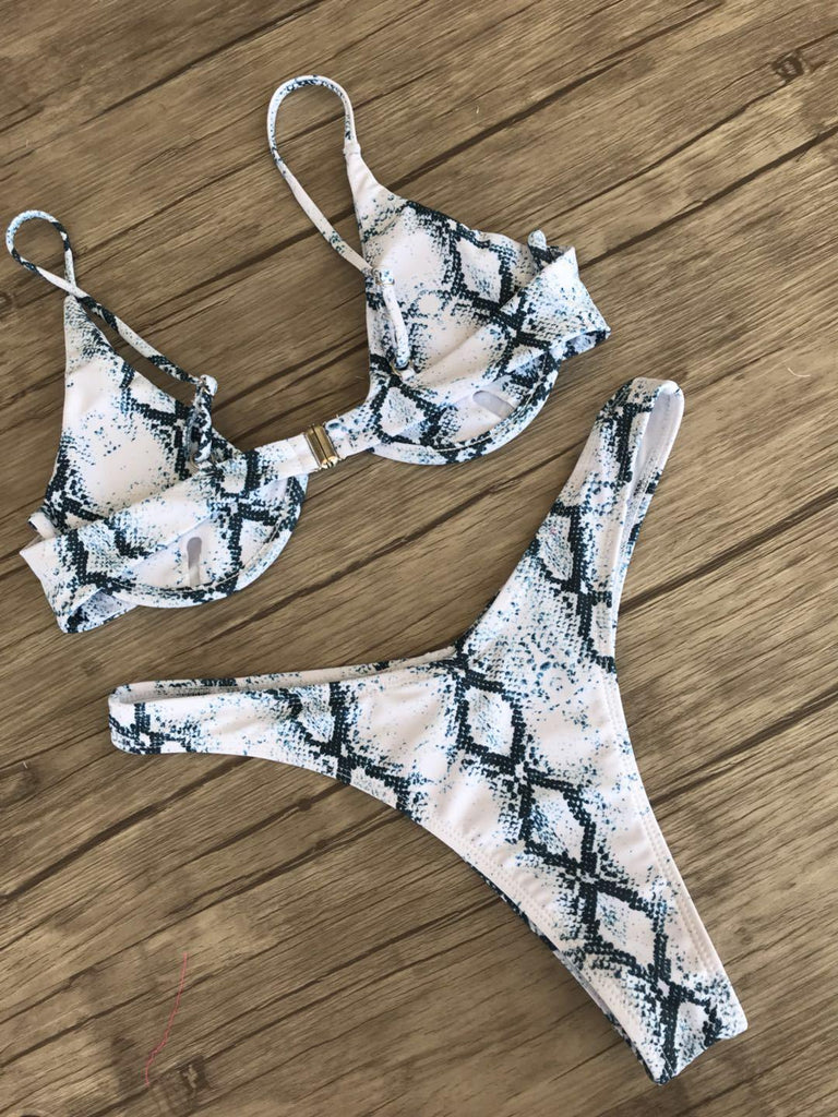 Sexy snakeskin print bikini - Amazitshop