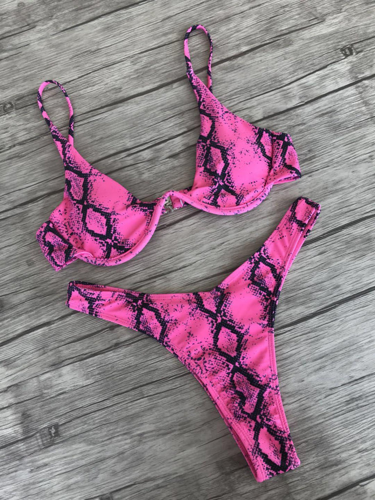 Sexy snakeskin print bikini - Amazitshop