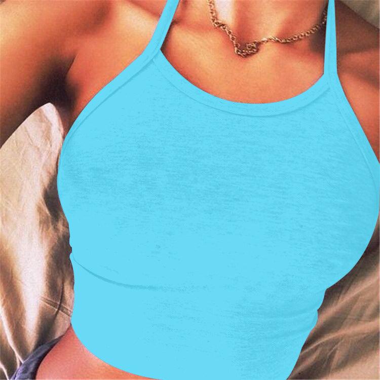 Sexy Tight - fitting Sports Vest Casual Top With Shoulder Straps - Amazitshop