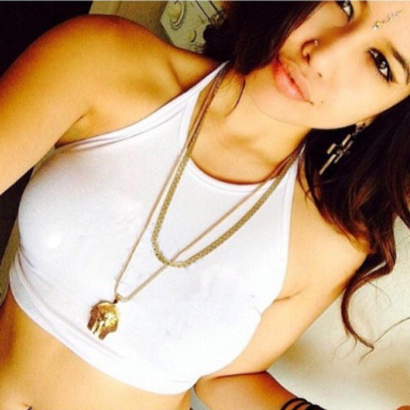 Sexy Tight - fitting Sports Vest Casual Top With Shoulder Straps - Amazitshop