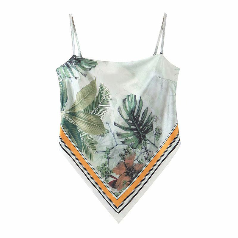 Shirt CAMIS Vest Spaghetti Strap Fashion Top Retro Sexy - Amazitshop