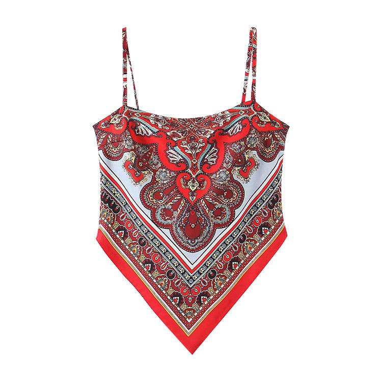 Shirt CAMIS Vest Spaghetti Strap Fashion Top Retro Sexy - Amazitshop