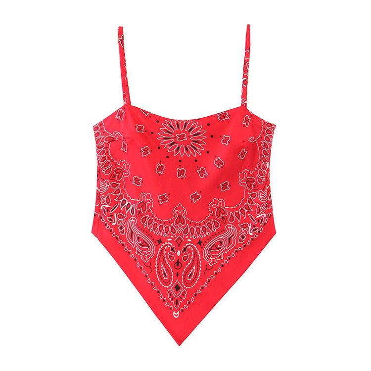 Shirt CAMIS Vest Spaghetti Strap Fashion Top Retro Sexy - Amazitshop