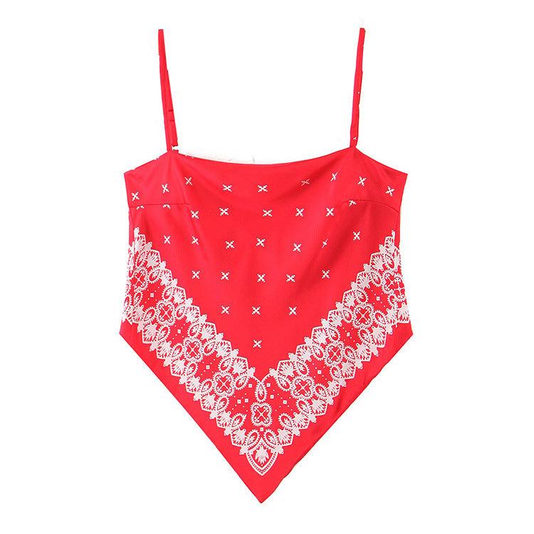 Shirt CAMIS Vest Spaghetti Strap Fashion Top Retro Sexy - Amazitshop