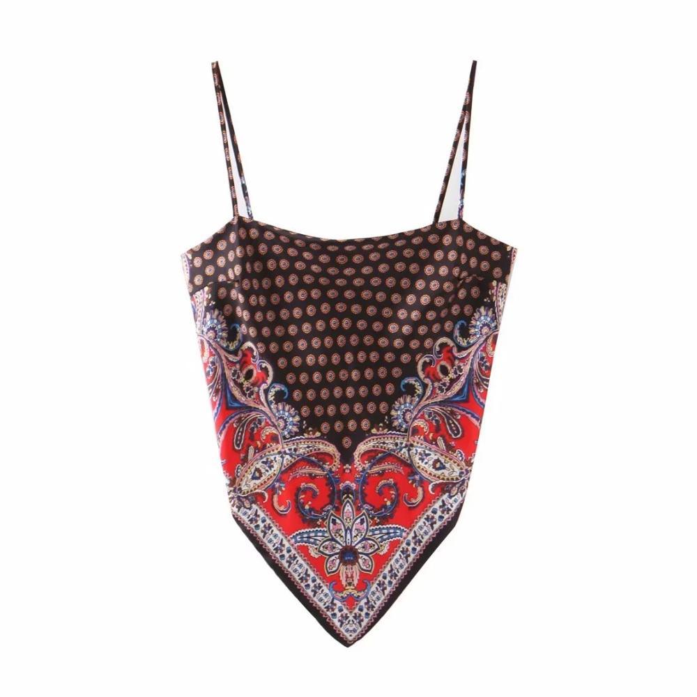 Shirt CAMIS Vest Spaghetti Strap Fashion Top Retro Sexy - Amazitshop