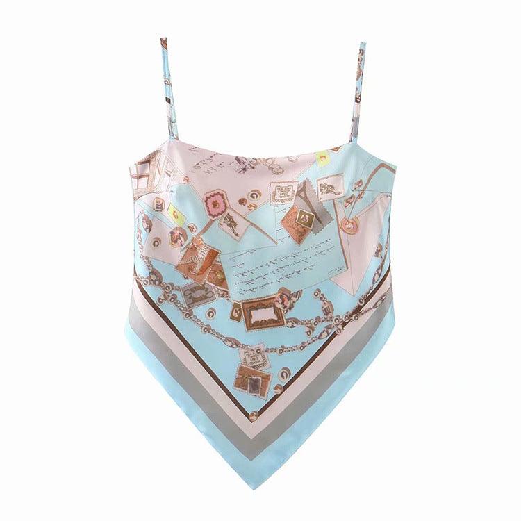 Shirt CAMIS Vest Spaghetti Strap Fashion Top Retro Sexy - Amazitshop