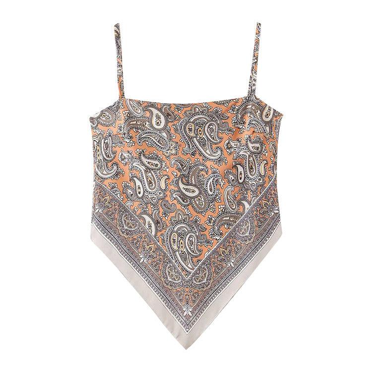 Shirt CAMIS Vest Spaghetti Strap Fashion Top Retro Sexy - Amazitshop