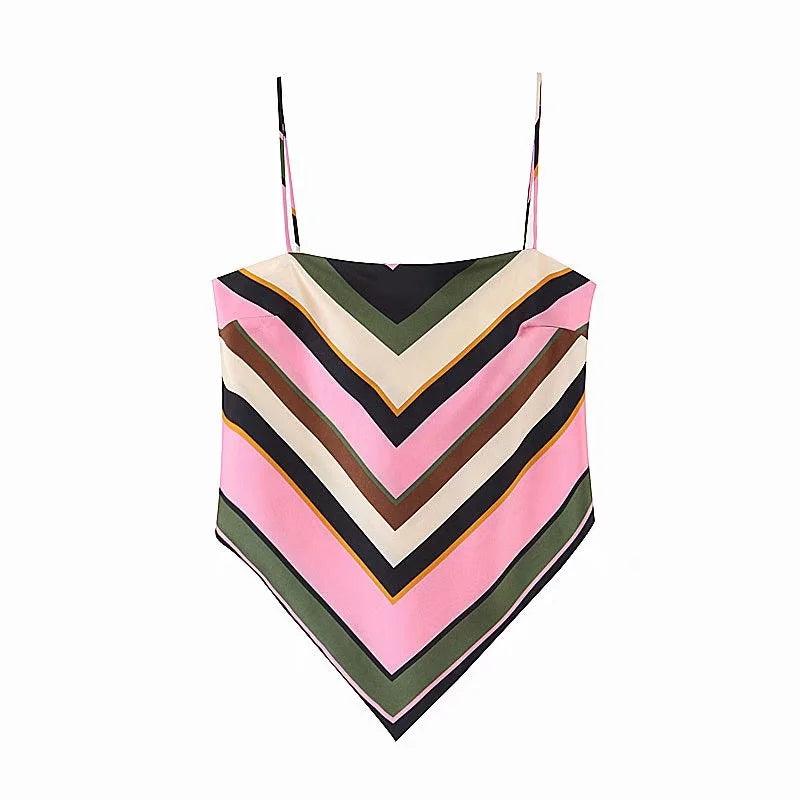 Shirt CAMIS Vest Spaghetti Strap Fashion Top Retro Sexy - Amazitshop