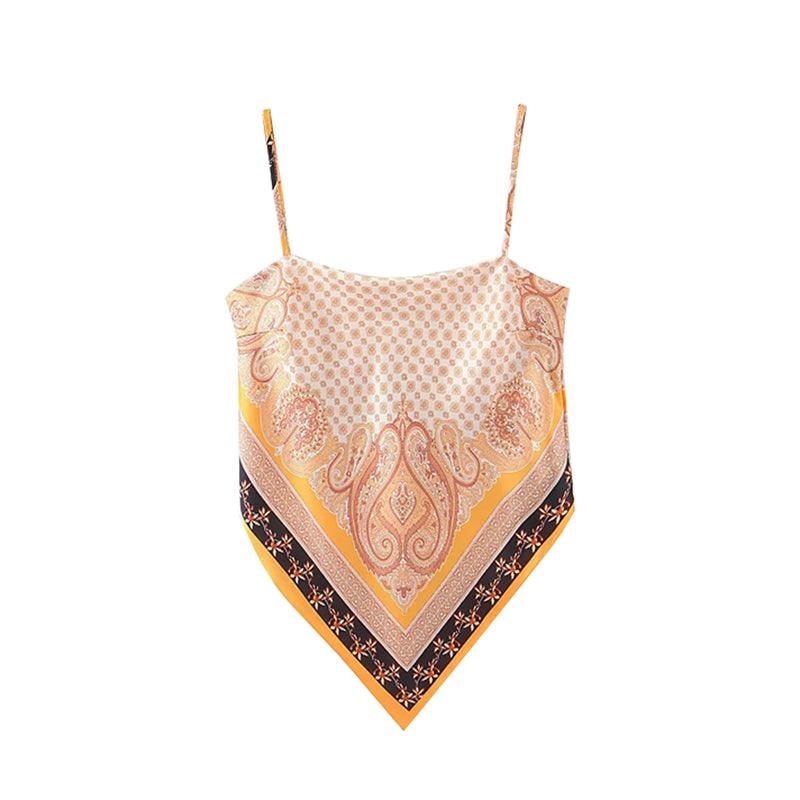 Shirt CAMIS Vest Spaghetti Strap Fashion Top Retro Sexy - Amazitshop