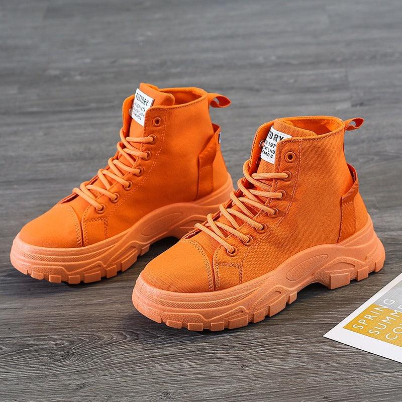 Short boots girls students thick soled - Amazitshop