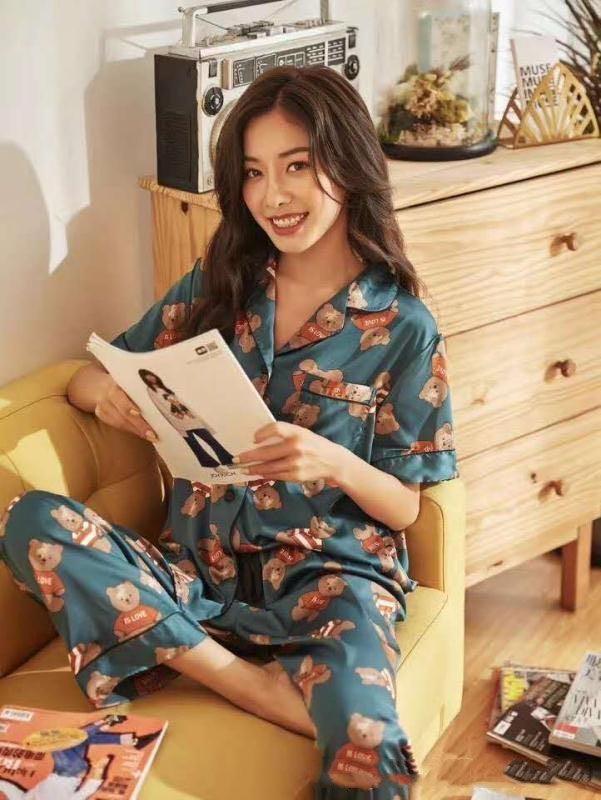 Short - sleeved Trousers Cardigan Pajamas Home Service Suit - Amazitshop