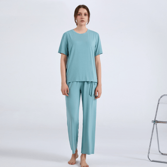 Short - sleeved Trousers Women's Loungewear Set Loose And Comfortable Pajamas - Amazitshop