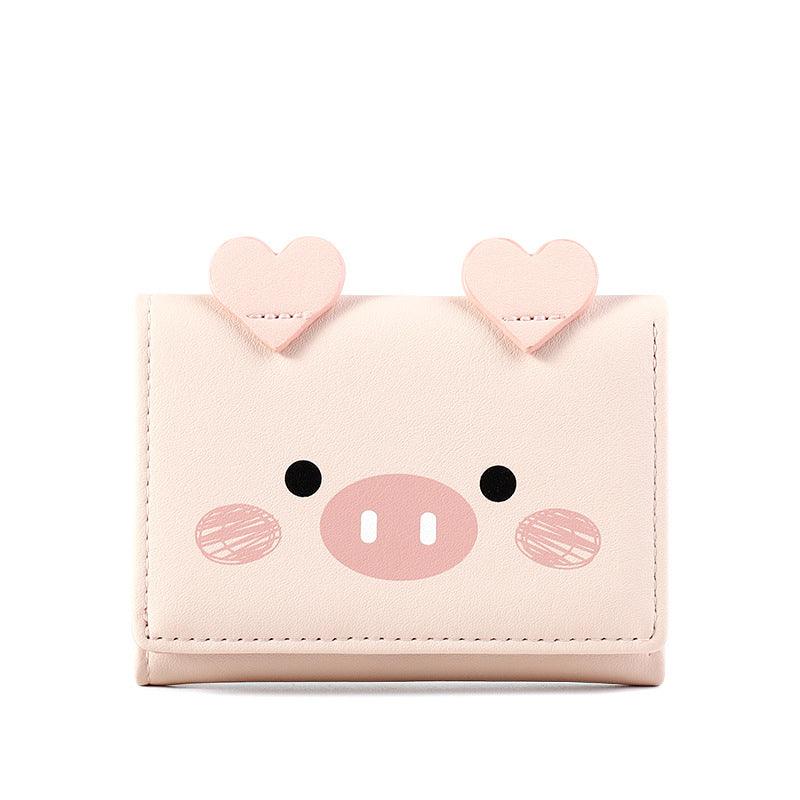 Short three - fold wallet women cartoon cute lady wallet - Amazitshop