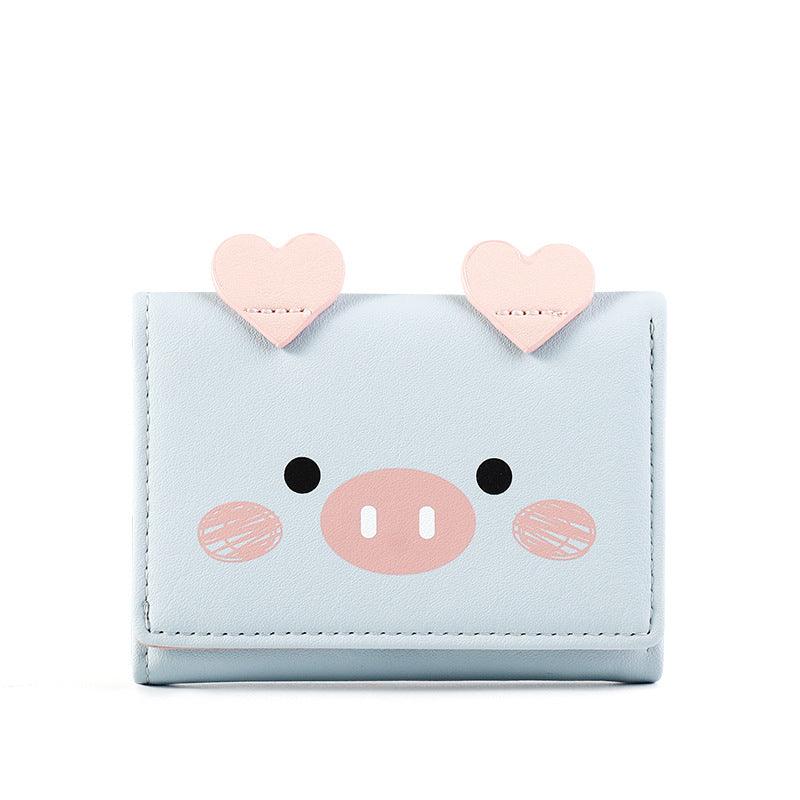 Short three - fold wallet women cartoon cute lady wallet - Amazitshop