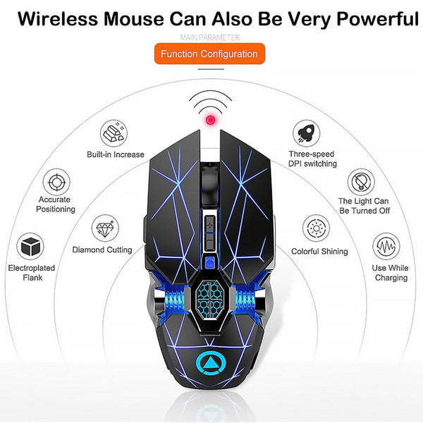 Silver Eagle A7 Silent Silent Rechargeable Wireless Mouse Computer Accessories - Amazitshop