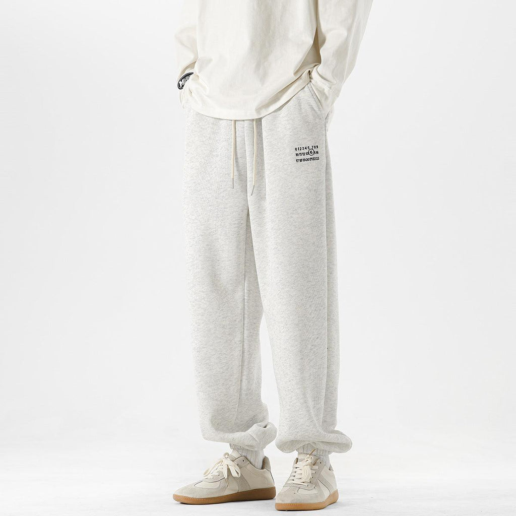 Simple Digital Embroidery Sports Pants Men Loose Sweatpants - Amazitshop