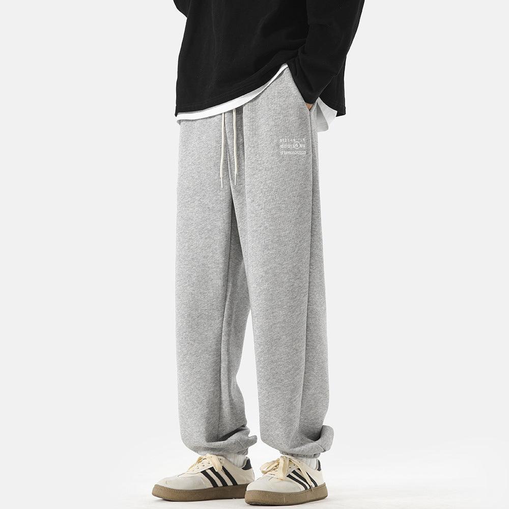 Simple Digital Embroidery Sports Pants Men Loose Sweatpants - Amazitshop