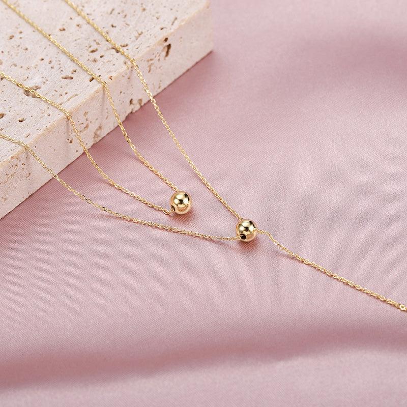 Simple Metal Bead Necklace Female Accessories - Amazitshop
