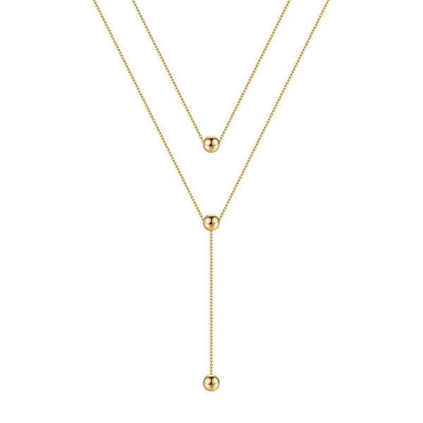 Simple Metal Bead Necklace Female Accessories - Amazitshop