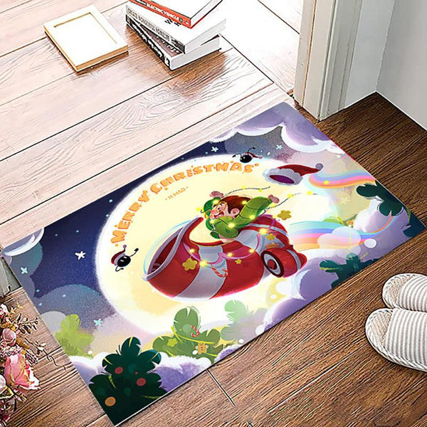 Simple Non - slip Christmas Printed Carpet In Front Of Home - Amazitshop