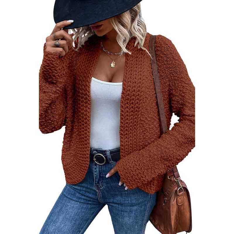 Simple Solid Color Outerwear Knitwear For Women - Amazitshop